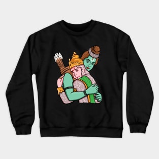 Rama hugging Hanuman Crewneck Sweatshirt